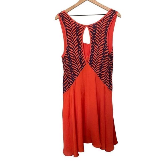 Free People Large Sleeveless Tank Swing Dress Red Orange Zebra Sleeveless - Picture 8 of 12